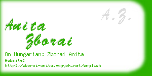 anita zborai business card